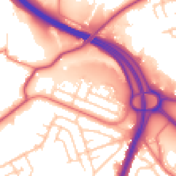 Daytime road noise heatmap for OL1 2RB