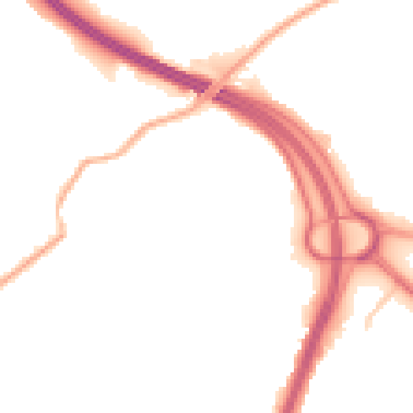 Night-time road noise heatmap for OL1 2RB