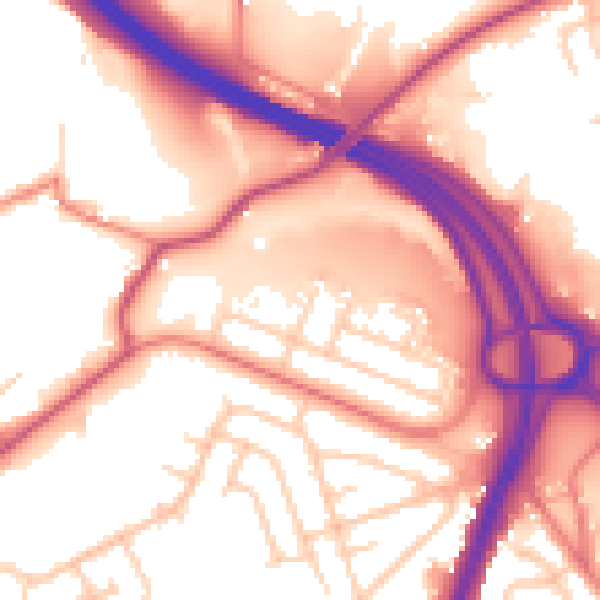 Daytime road noise heatmap for OL1 2RD
