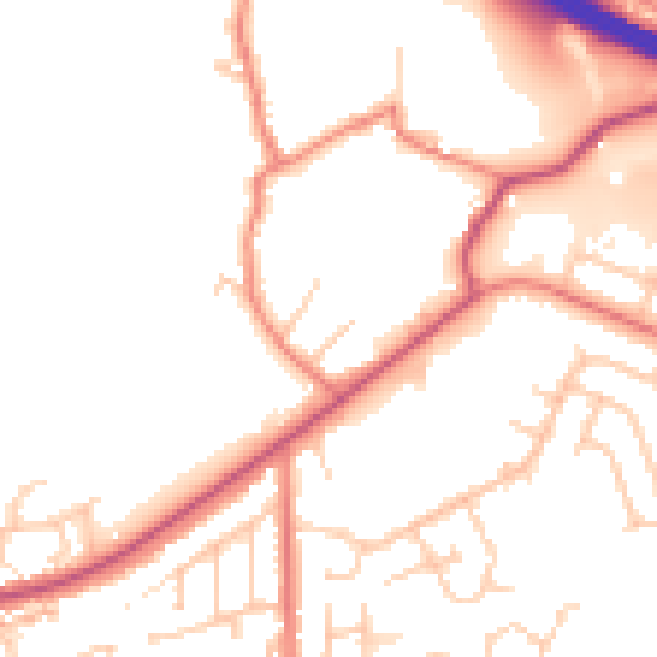 Daytime road noise heatmap for OL1 2RF