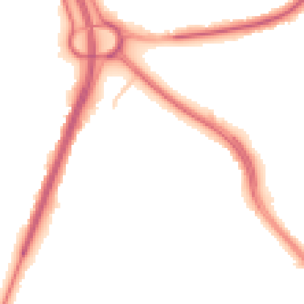 Night-time road noise heatmap for OL1 2RH