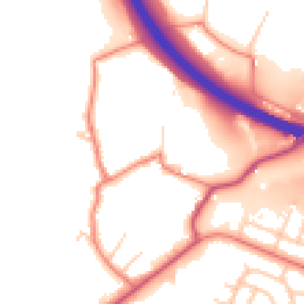 Daytime road noise heatmap for OL1 2SA