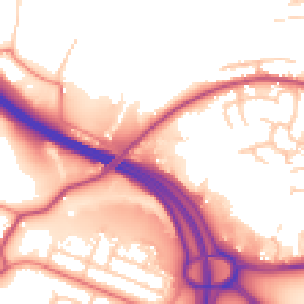 Daytime road noise heatmap for OL1 2SY