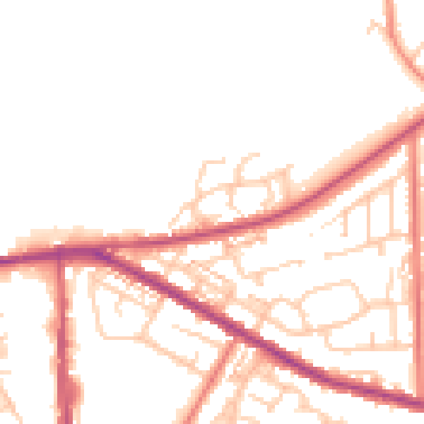 Daytime road noise heatmap for OL1 2TT