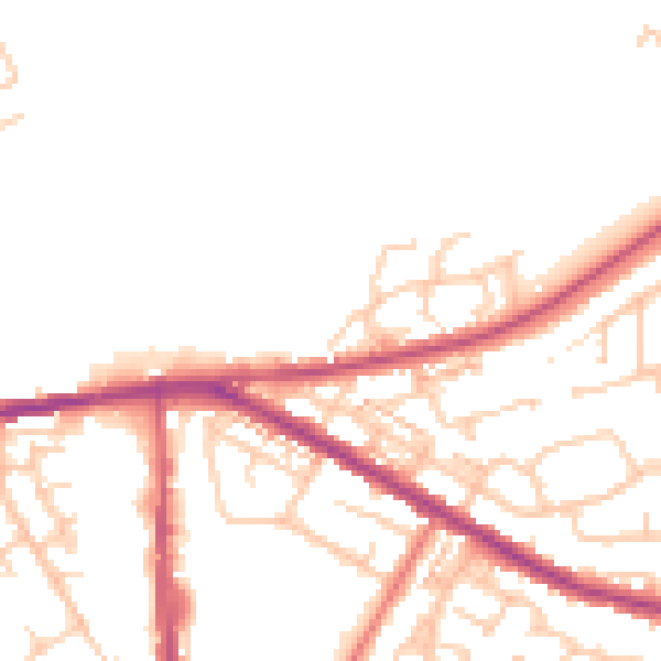 Daytime road noise heatmap for OL1 2TU