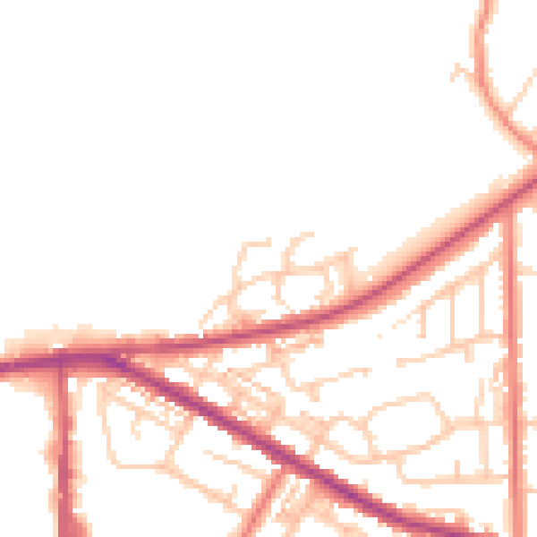 Daytime road noise heatmap for OL1 2TW