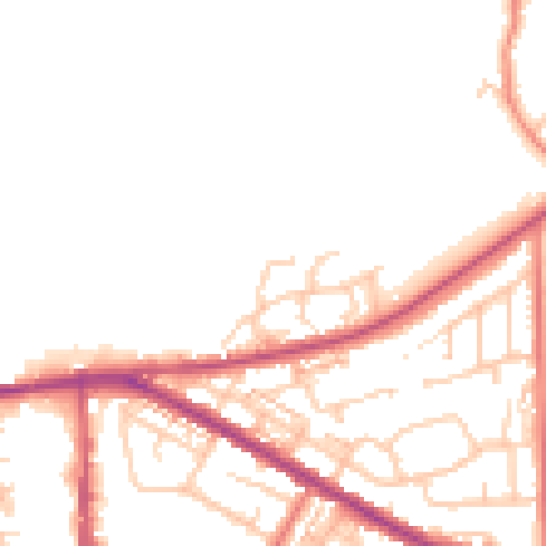 Daytime road noise heatmap for OL1 2TX