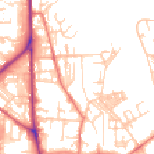 Daytime road noise heatmap for OL1 2XR