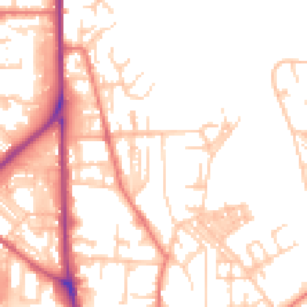 Daytime road noise heatmap for OL1 2XT