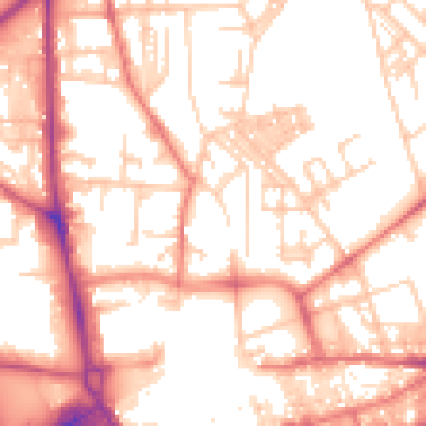 Daytime road noise heatmap for OL1 3DG