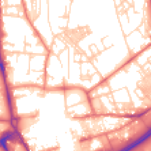 Daytime road noise heatmap for OL1 3EB