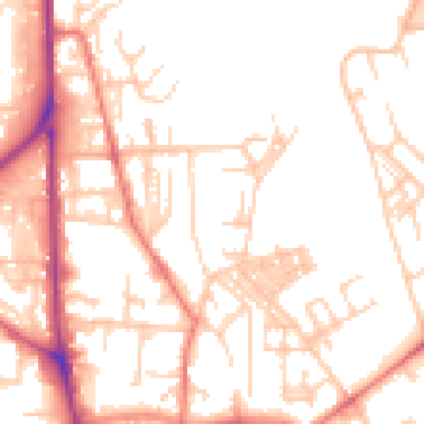 Daytime road noise heatmap for OL1 3ER