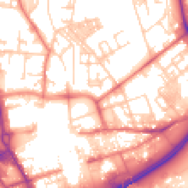 Daytime road noise heatmap for OL1 3FR