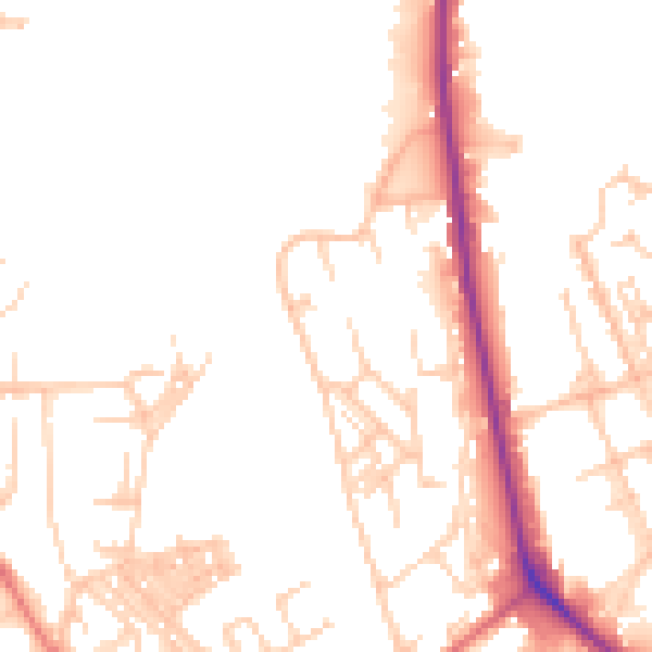 Daytime road noise heatmap for OL1 3JP