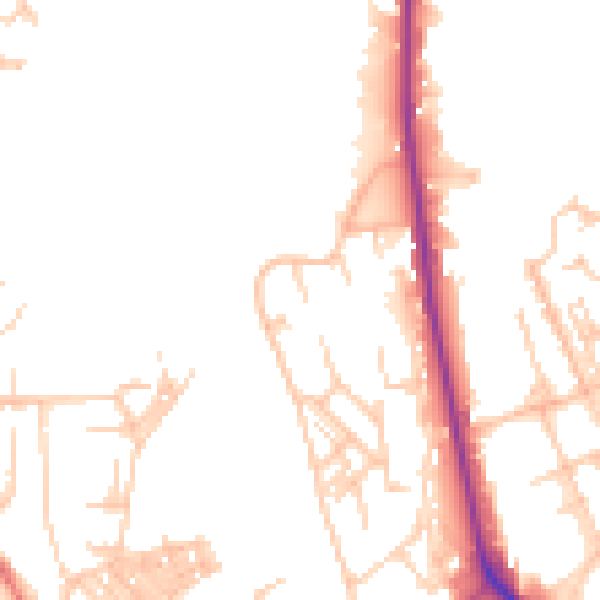 Daytime road noise heatmap for OL1 3JW