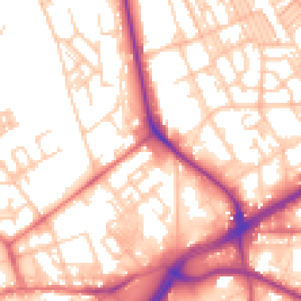 Daytime road noise heatmap for OL1 3QQ