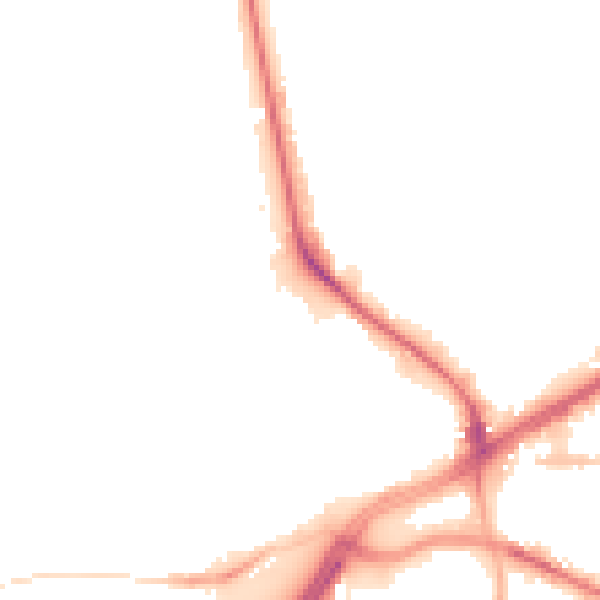 Night-time road noise heatmap for OL1 3QQ