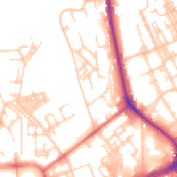 Daytime road noise heatmap for OL1 3RF