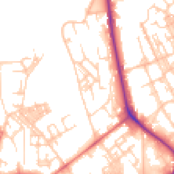 Daytime road noise heatmap for OL1 3RQ