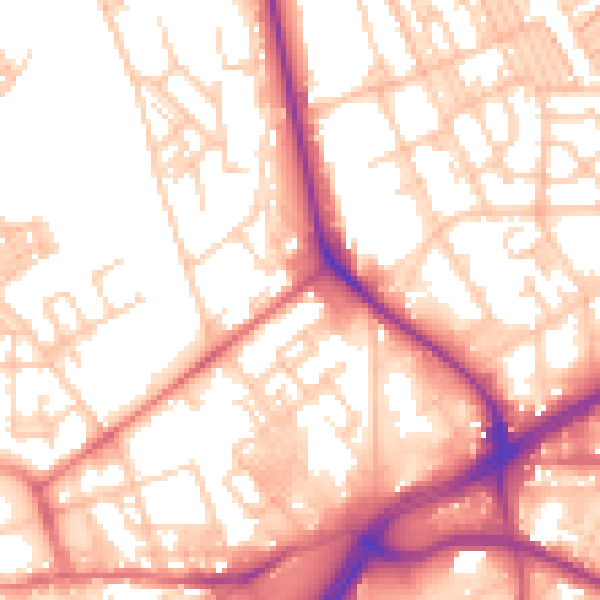 Daytime road noise heatmap for OL1 3RT