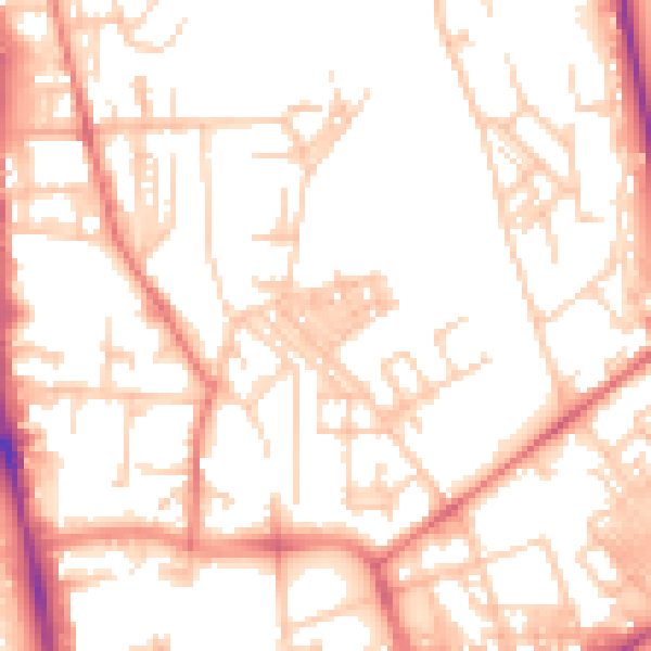 Daytime road noise heatmap for OL1 3RW