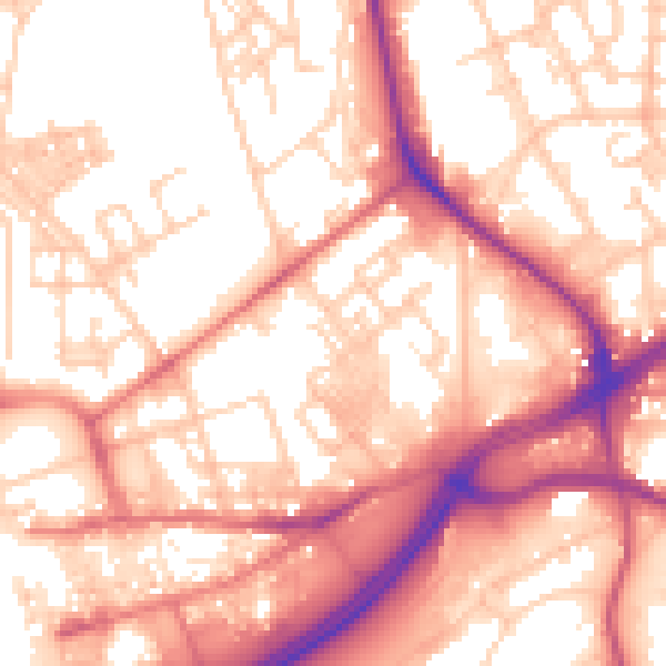Daytime road noise heatmap for OL1 3UB