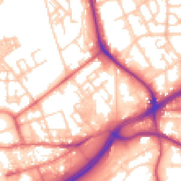 Daytime road noise heatmap for OL1 3UF
