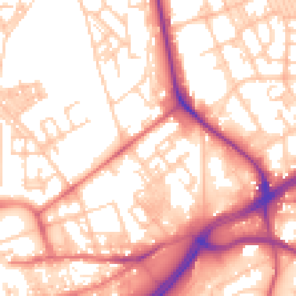Daytime road noise heatmap for OL1 3XA