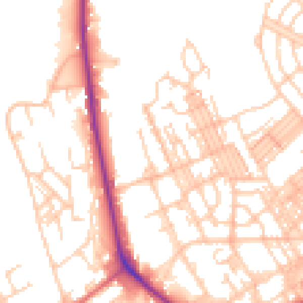 Daytime road noise heatmap for OL1 4AT