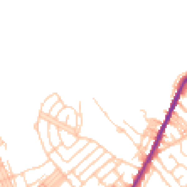 Daytime road noise heatmap for OL1 4HZ