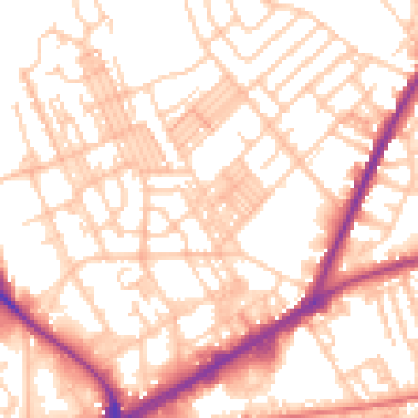 Daytime road noise heatmap for OL1 4LE