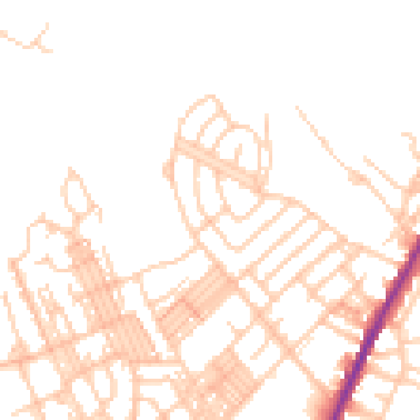 Daytime road noise heatmap for OL1 4NF