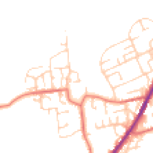 Daytime road noise heatmap for OL1 4NX