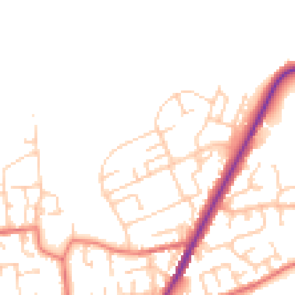 Daytime road noise heatmap for OL1 4RN
