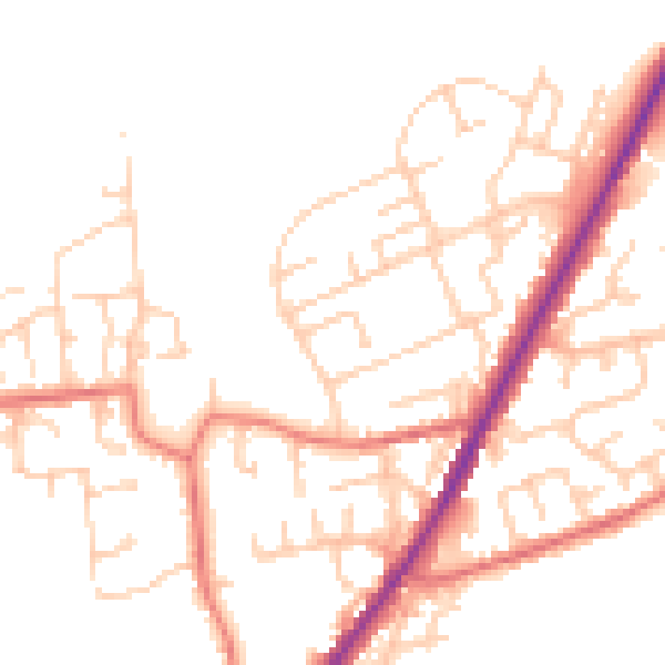 Daytime road noise heatmap for OL1 4RP