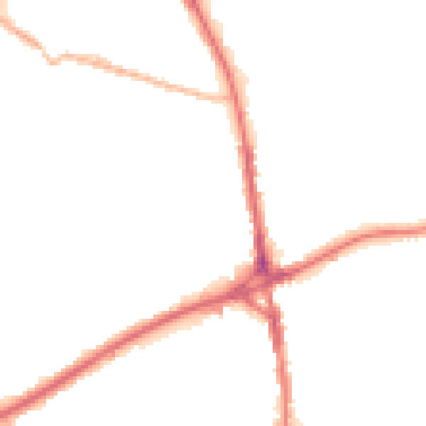 Night-time road noise heatmap for OL11 1AS