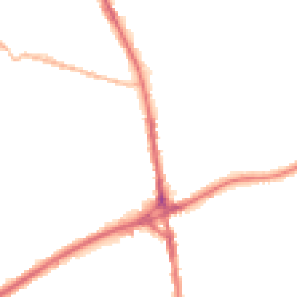 Night-time road noise heatmap for OL11 1AW