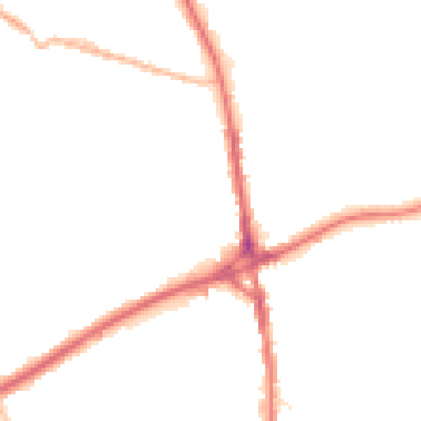 Night-time road noise heatmap for OL11 1AX