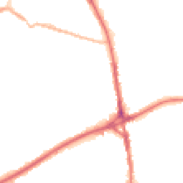 Night-time road noise heatmap for OL11 1AY