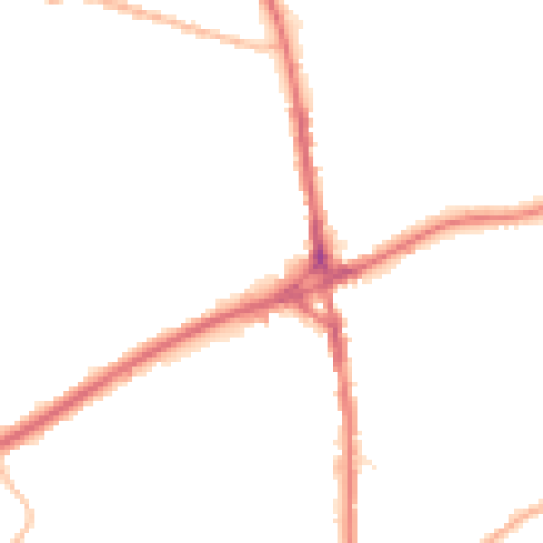 Night-time road noise heatmap for OL11 1BA