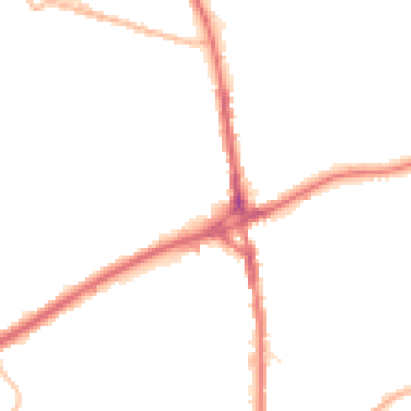 Night-time road noise heatmap for OL11 1BB