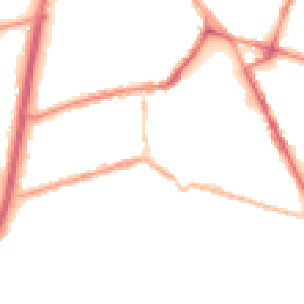 Night-time road noise heatmap for OL11 1EB
