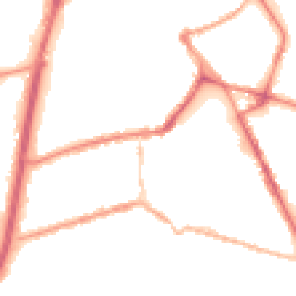 Night-time road noise heatmap for OL11 1ER