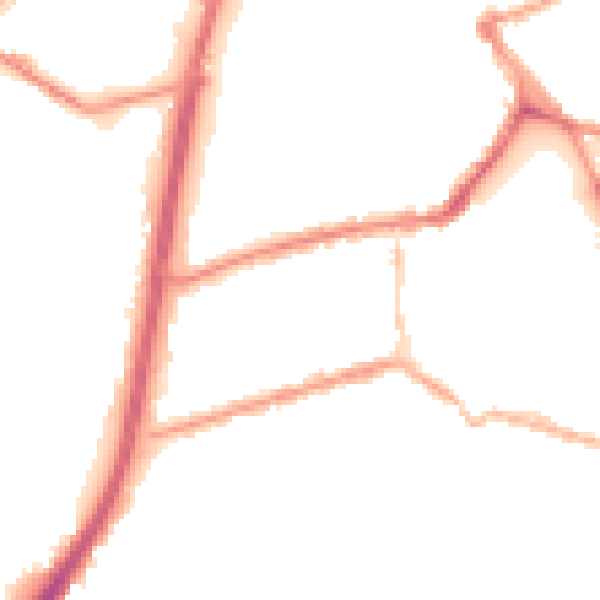 Night-time road noise heatmap for OL11 1HJ