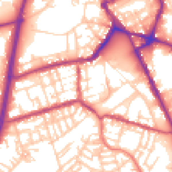 Daytime road noise heatmap for OL11 1HP