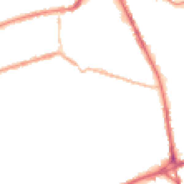 Night-time road noise heatmap for OL11 1JS