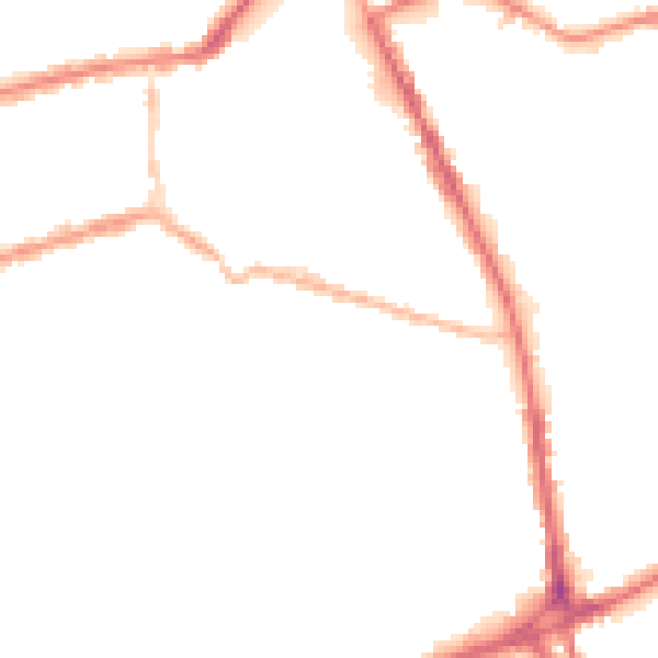 Night-time road noise heatmap for OL11 1JU