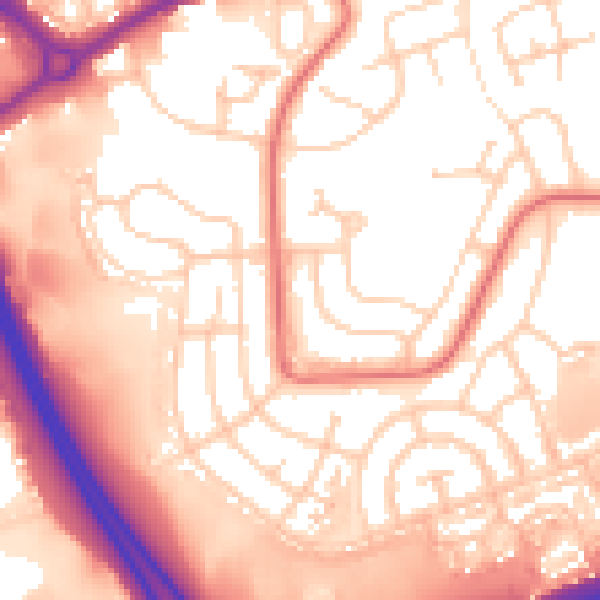 Daytime road noise heatmap for OL11 2BU