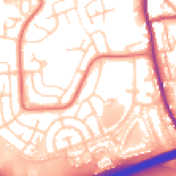 Daytime road noise heatmap for OL11 2DL