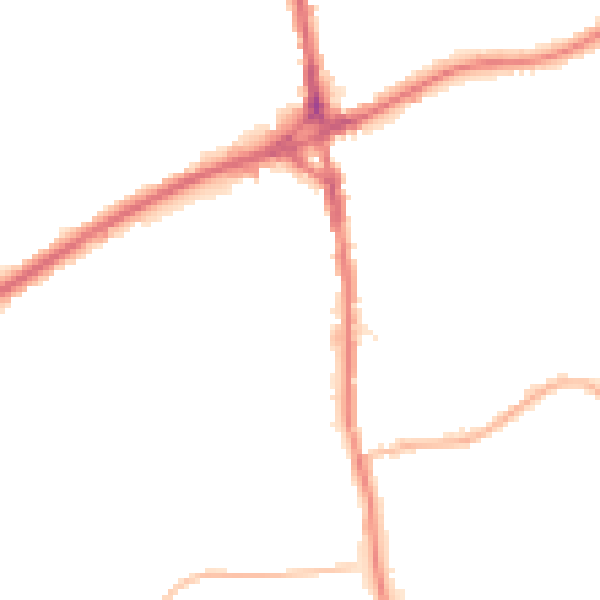 Night-time road noise heatmap for OL11 2JT